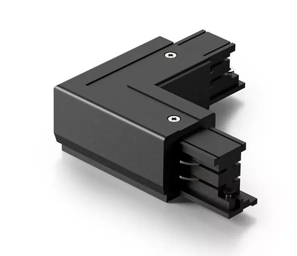 Illuminazione A Binario-Gea Luce Giunto l per connessione elettrica meccanica per binario trifase nero