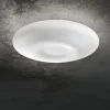 Plafoniere Moderne-Ideal Lux Glory pl5 d60 plafoniera in vetro 60cm nickel satinato 5 luci per cucina