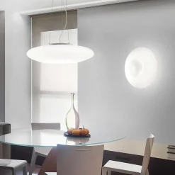 Plafoniere Moderne-Ideal Lux Glory pl5 d60 plafoniera in vetro 60cm nickel satinato 5 luci per cucina