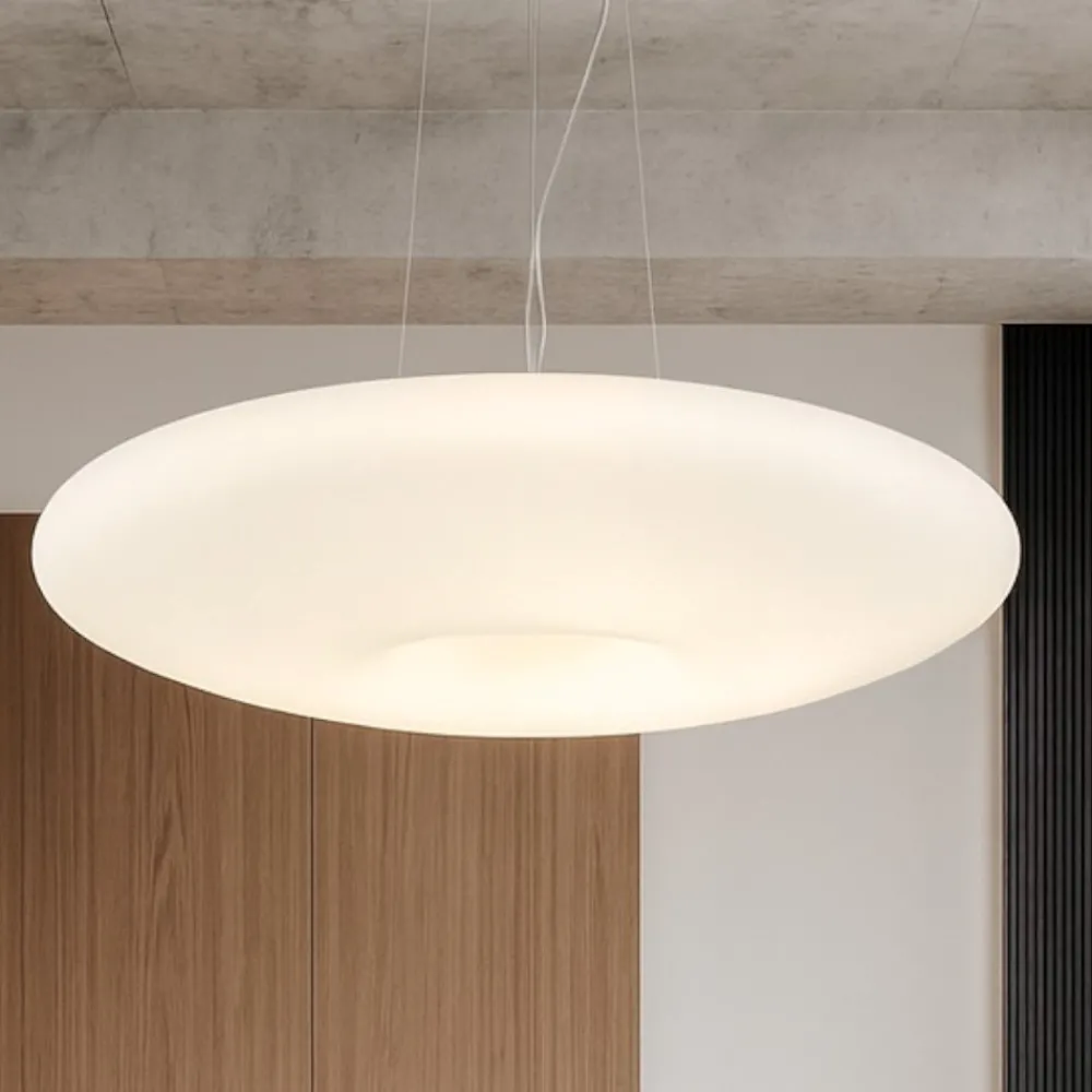 Lampadari Moderni-Ideal Lux Glory sp5 d60 lampadario moderno per soggiorno vetro bianco 60cm