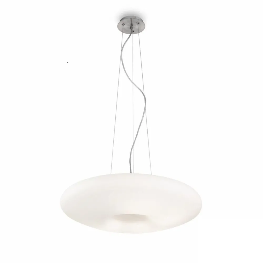 Lampadari Moderni-Ideal Lux Glory sp5 d60 lampadario moderno per soggiorno vetro bianco 60cm