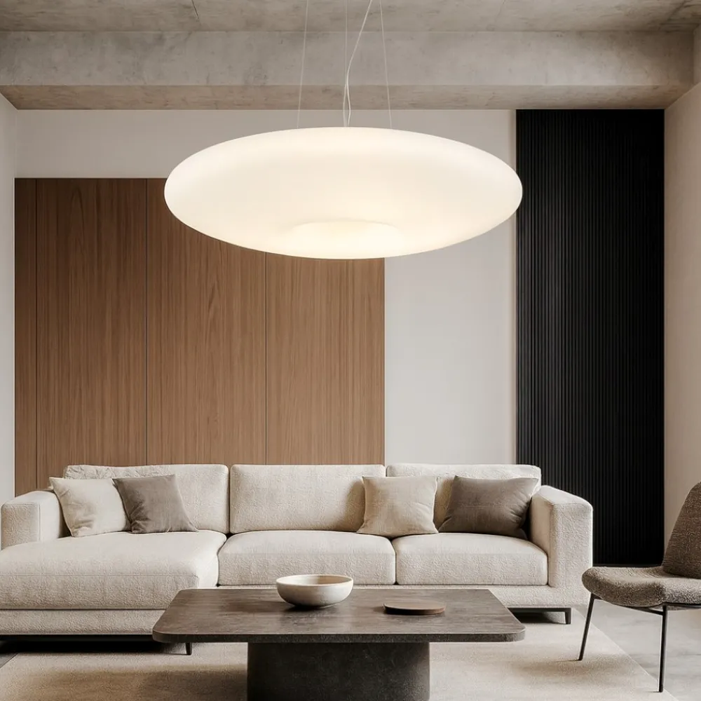 Lampadari Moderni-Ideal Lux Glory sp5 d60 lampadario moderno per soggiorno vetro bianco 60cm