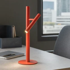 Lampade Da Tavolo-Gea Luce Gls lampada da scrivania arancione led 5w 3000k orientabile