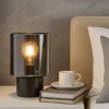 Abat Jour-Eglo Gorosiba abat-jour da comodino nera design minimal in vetro