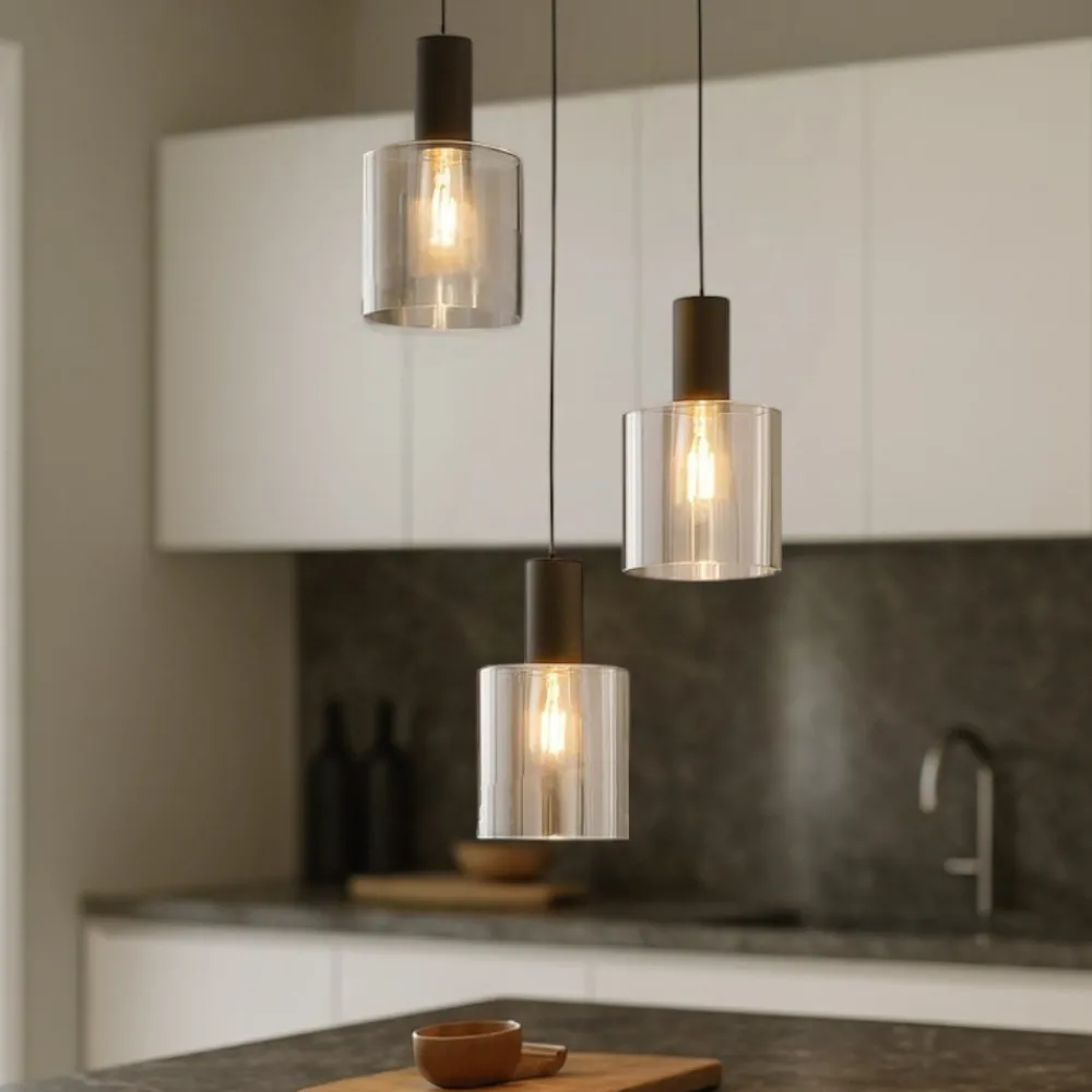 Lampadari Cucina-Eglo Gorosiba lampadario da cucina con portalampada ciclindrici