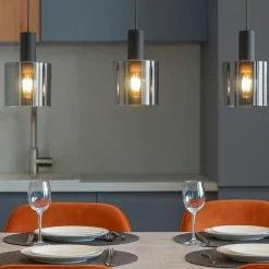 Lampadari Cucina-Eglo Gorosiba lampadario da cucina con 3 luci pendenti