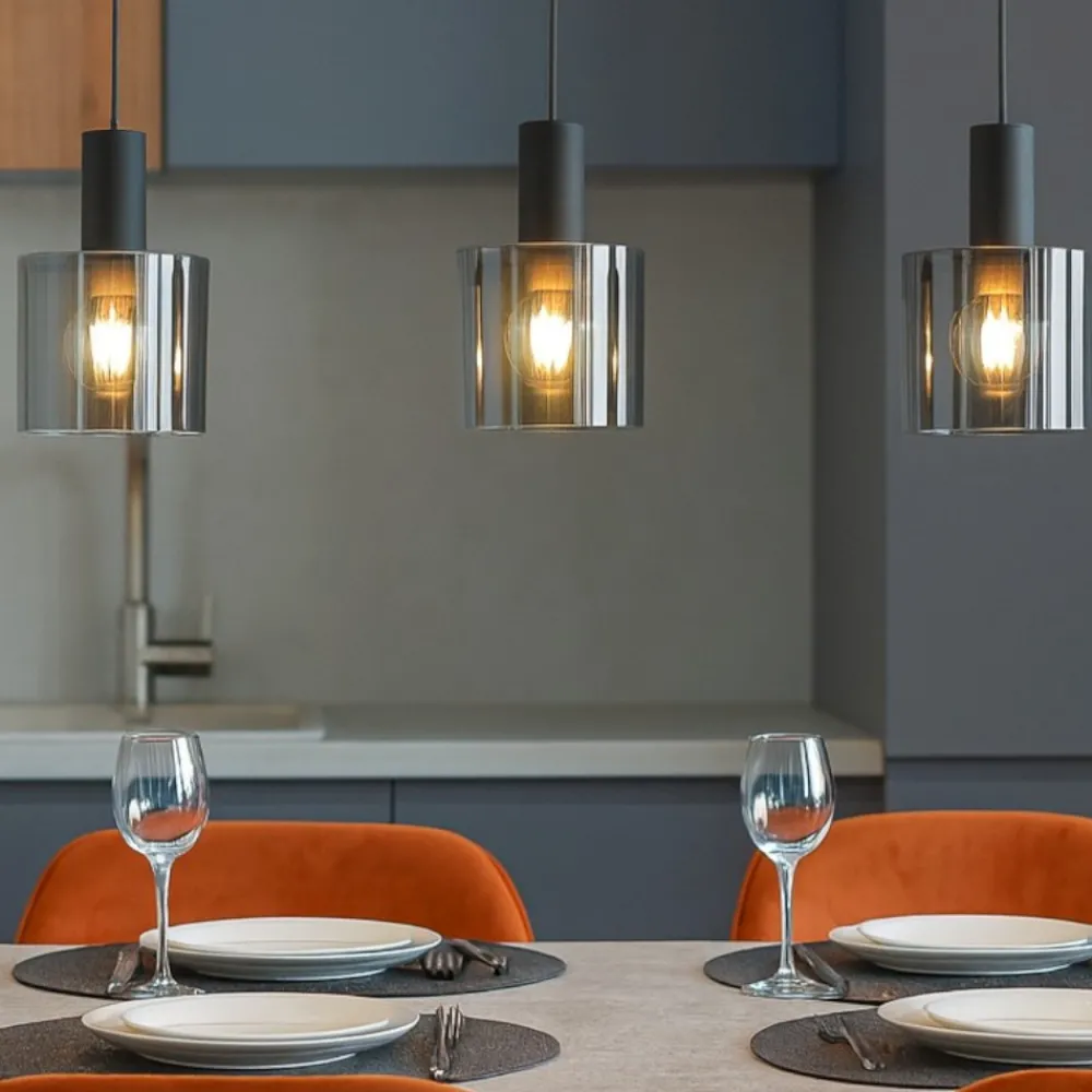 Lampadari Cucina-Eglo Gorosiba lampadario da cucina con 3 luci pendenti