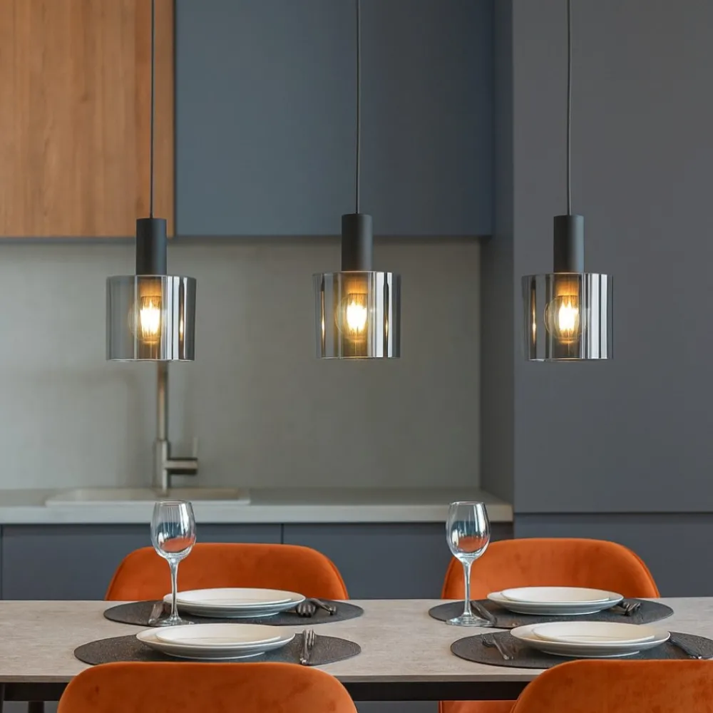 Lampadari Cucina-Eglo Gorosiba lampadario da cucina con 3 luci pendenti