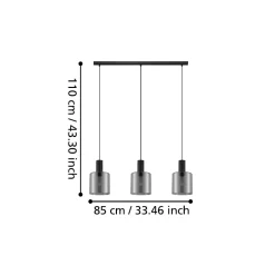 Lampadari Cucina-Eglo Gorosiba lampadario da cucina con 3 luci pendenti