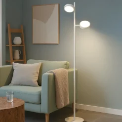 Lampade Da Terra-Gea Luce Gpib lampada da terra led 3000k doppio diffusore orientabile bianca