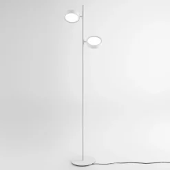 Lampade Da Terra-Gea Luce Gpib lampada da terra led 3000k doppio diffusore orientabile bianca