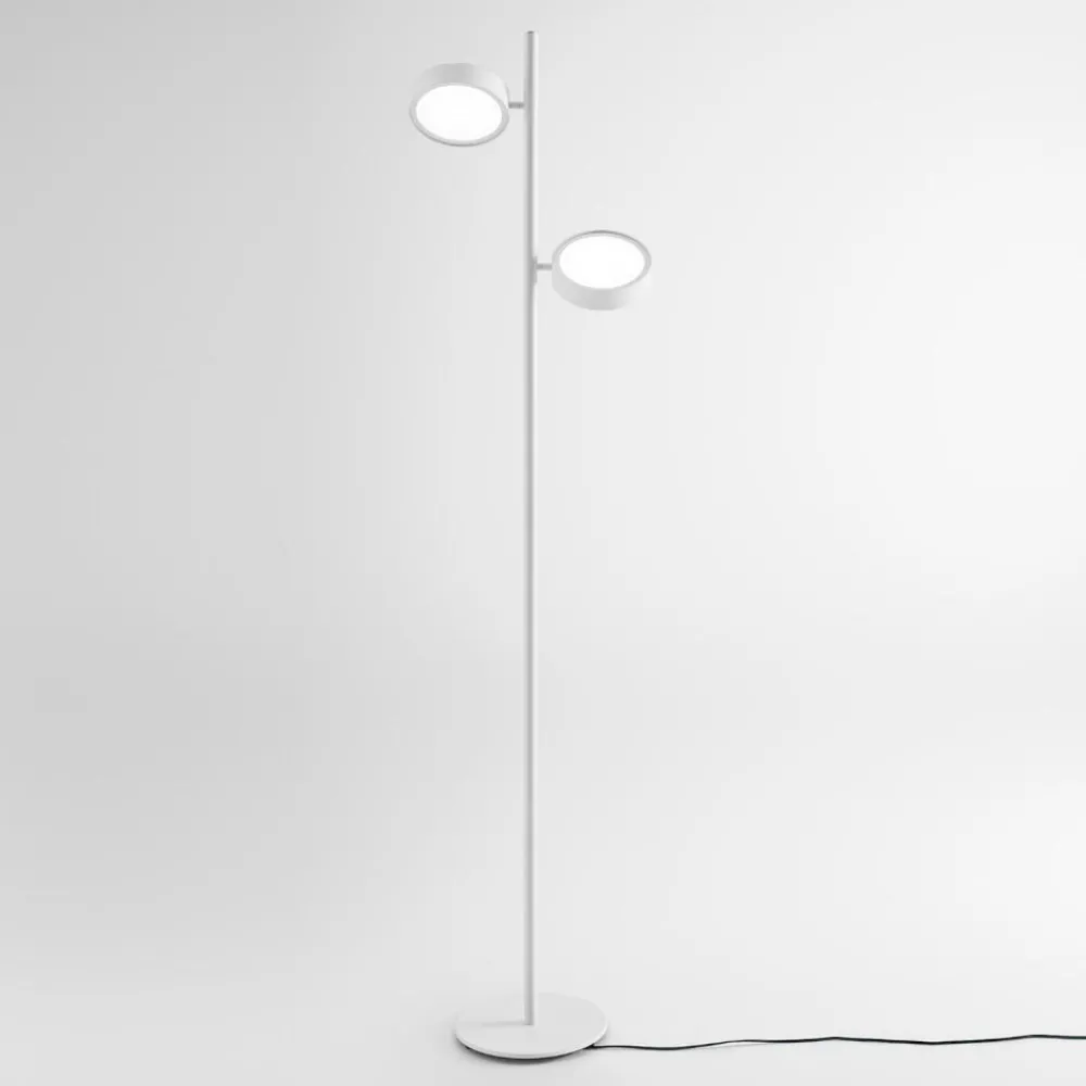 Lampade Da Terra-Gea Luce Gpib lampada da terra led 3000k doppio diffusore orientabile bianca
