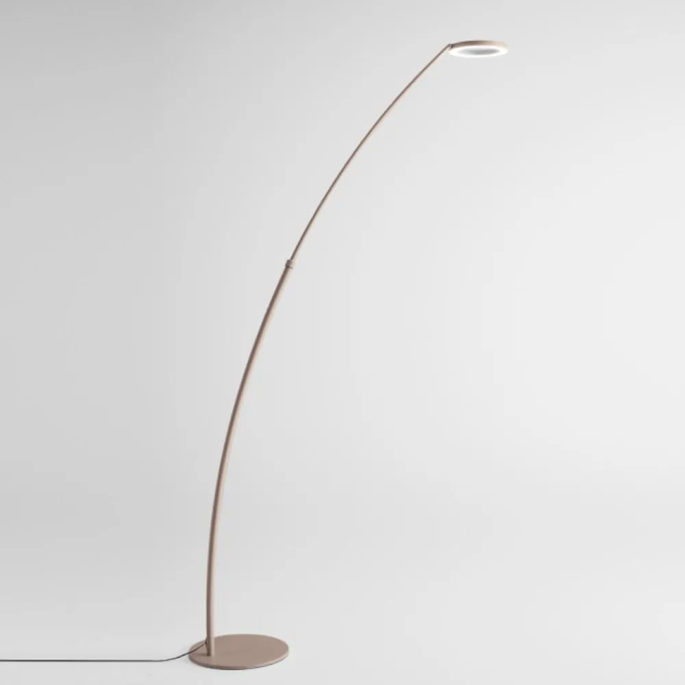 Lampade Da Terra-Gea Luce Gpi lampada da terra orientabile metallo tortora led 3000k dimmerabile