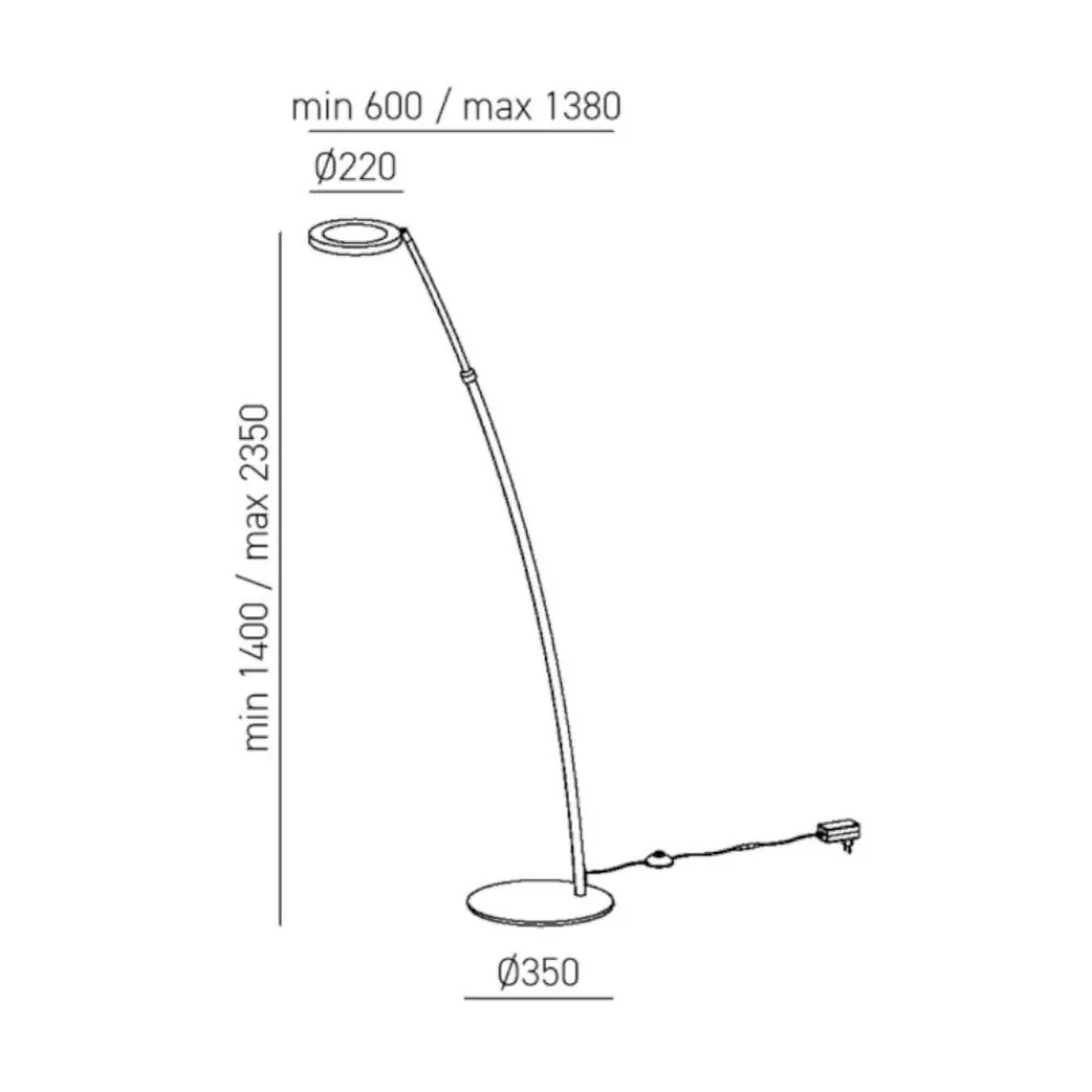 Lampade Da Terra-Gea Luce Gpi lampada da terra orientabile metallo tortora led 3000k dimmerabile