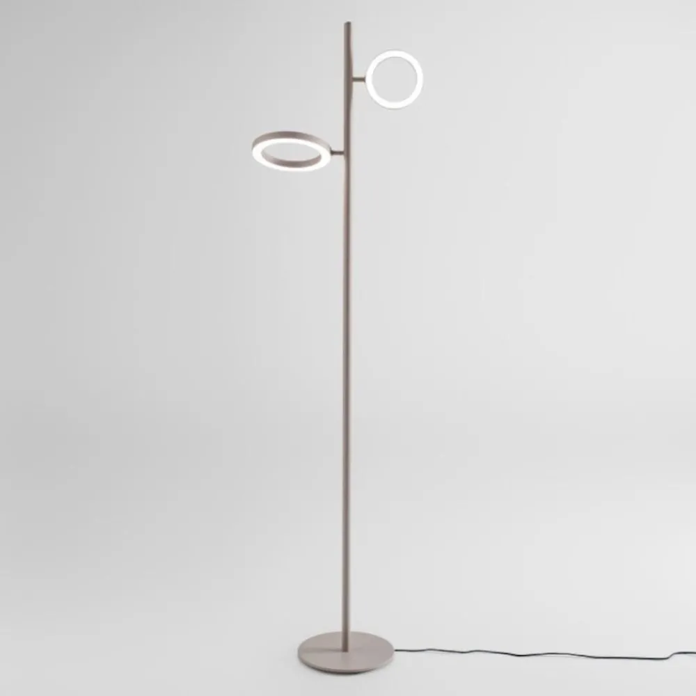 Lampade Da Terra-Gea Luce Gpi piantana da terra led doppio 3000k orientabile tortora