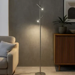 Lampade Da Terra-Gea Luce Gpit40 lampada da terra tortora led 3000k orientabili e dimmerabili