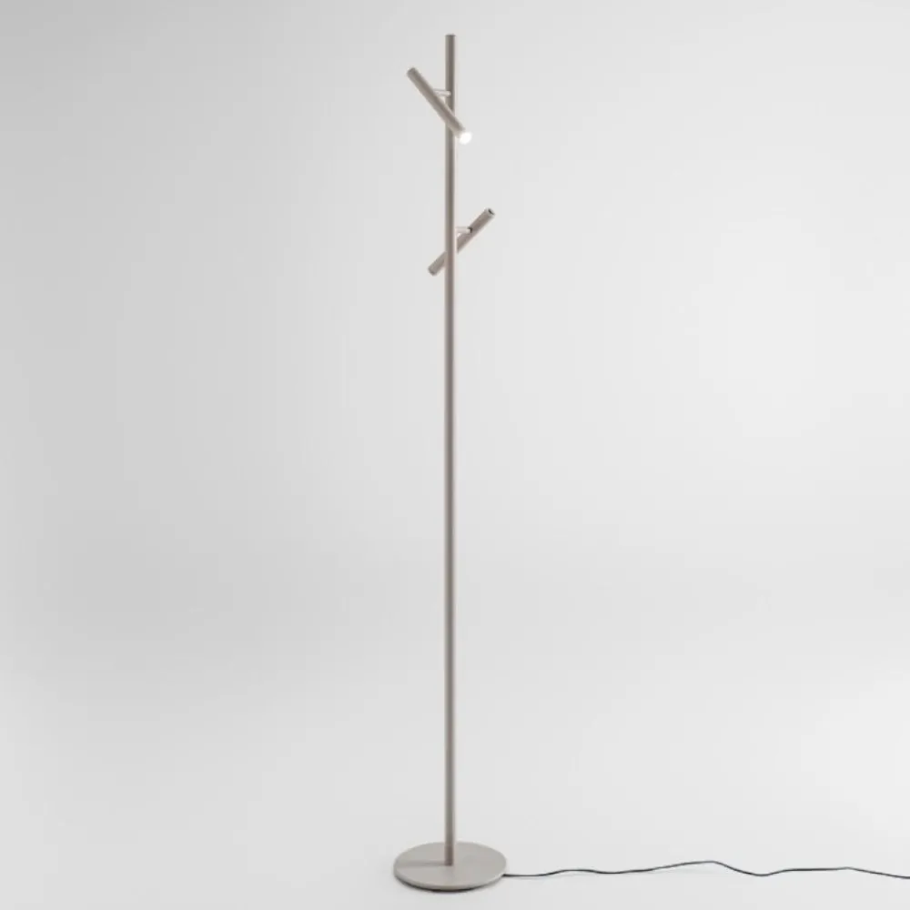Lampade Da Terra-Gea Luce Gpit40 lampada da terra tortora led 3000k orientabili e dimmerabili
