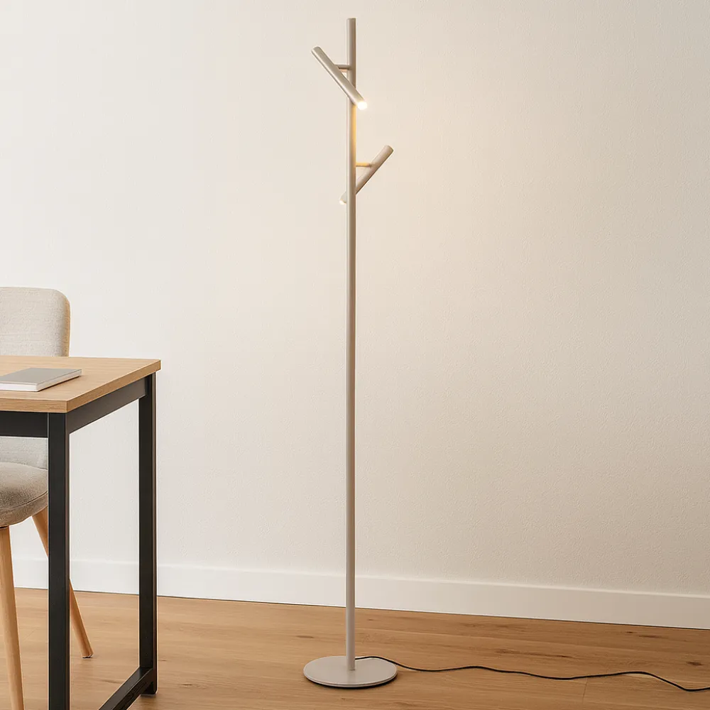 Lampade Da Terra-Gea Luce Gpit40 lampada da terra tortora led 3000k orientabili e dimmerabili