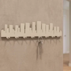 Mobili Ingresso Moderni-Selezionato da Mazzolaluce Grande appendichiavi da parete skyline moderno legno tortora