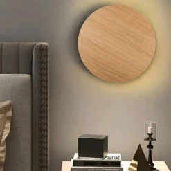 Applique Da Parete-Selezionato da Mazzolaluce Grande applique di legno rotondo cerchio 60cm moderno