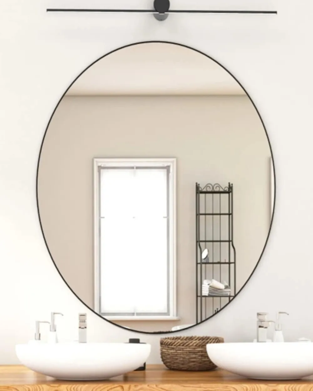 Applique Da Bagno-Selezionato da Mazzolaluce Grande applique nero per specchio da bagno led 6w 4000k ip44 61cm