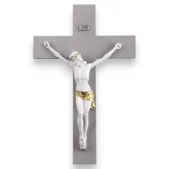 Crocifissi Da Parete-Selezionato da Mazzolaluce Grande crocifisso da parete 48x30 antracite made in italy