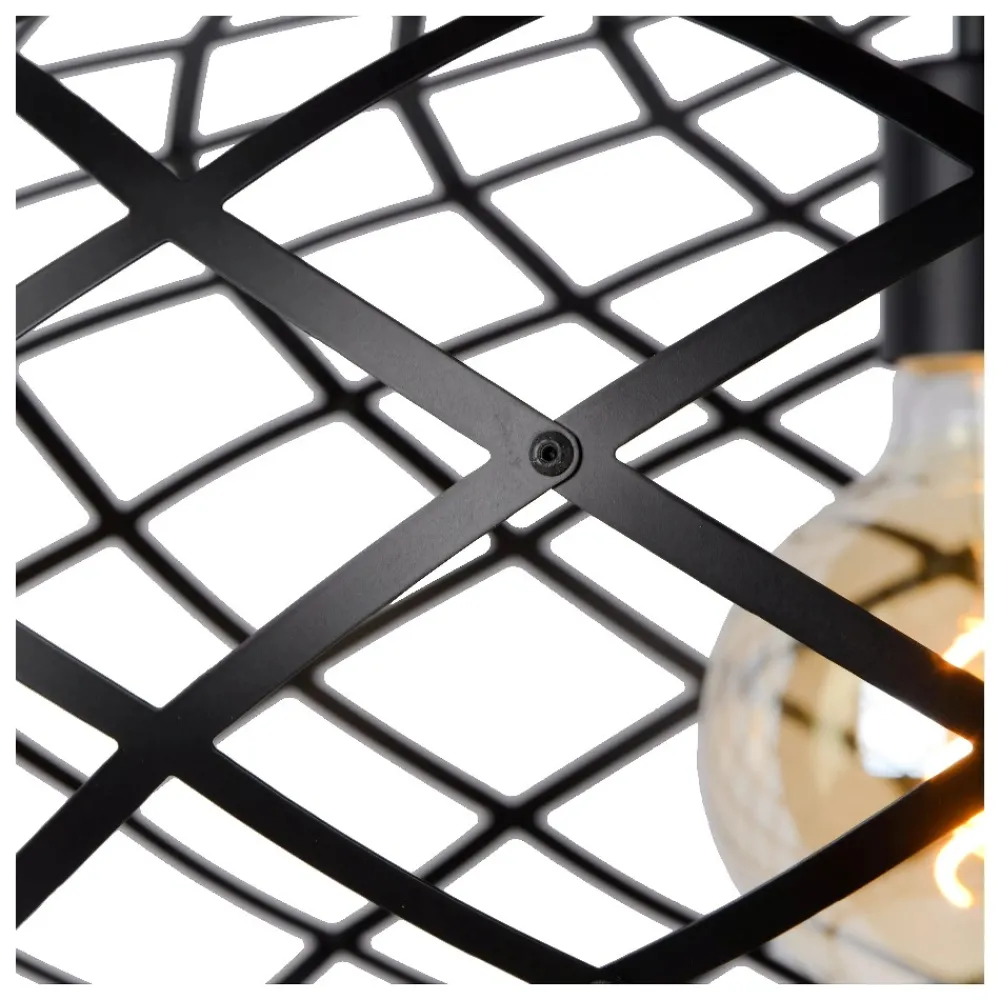 Lampadari Moderni-Selezionato da Mazzolaluce Grande lampadario 100cm canestro di metallo nero per soggiorno