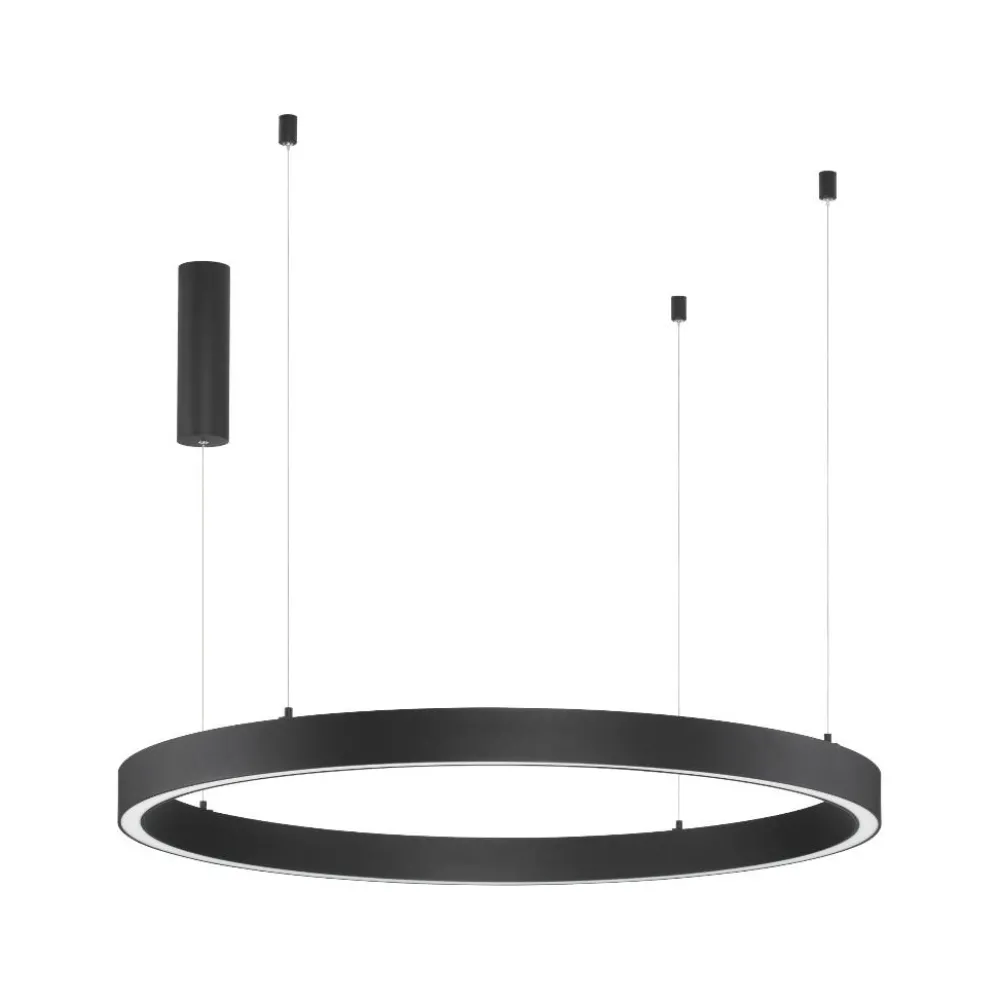 Lampadari Moderni-Selezionato da Mazzolaluce Grande lampadario led 3000k anello 100 cm nero dimmerabile