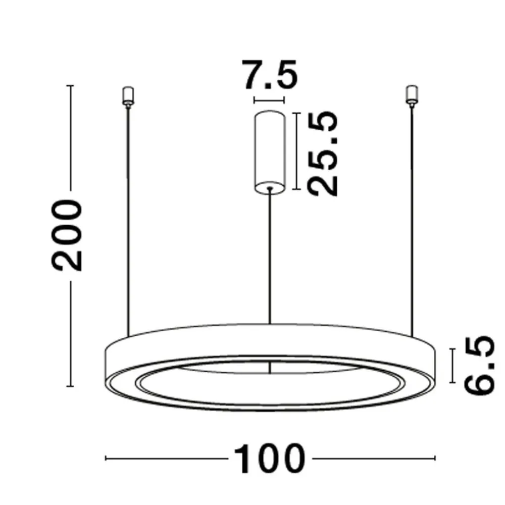 Lampadari Moderni-Selezionato da Mazzolaluce Grande lampadario led 3000k anello 100 cm nero dimmerabile
