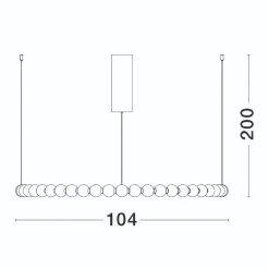Lampadari Moderni-Selezionato da Mazzolaluce Grande lampadario moderno anello sfere vetro bianco oro led 3000k