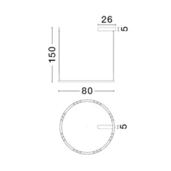 Lampadari Moderni-Selezionato da Mazzolaluce Grande lampadario moderno nero anello led 3000k 80cm per soggiorno