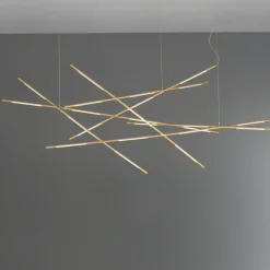 Lampadari Moderni-Selezionato da Mazzolaluce Grande lampadario moderno ottone led 109w 3000k dimmerabile