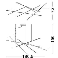 Lampadari Moderni-Selezionato da Mazzolaluce Grande lampadario moderno ottone led 109w 3000k dimmerabile