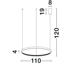 Lampadari Moderni-Selezionato da Mazzolaluce Grande lampadario nero ad anello con cristalli led 3000k 100cm