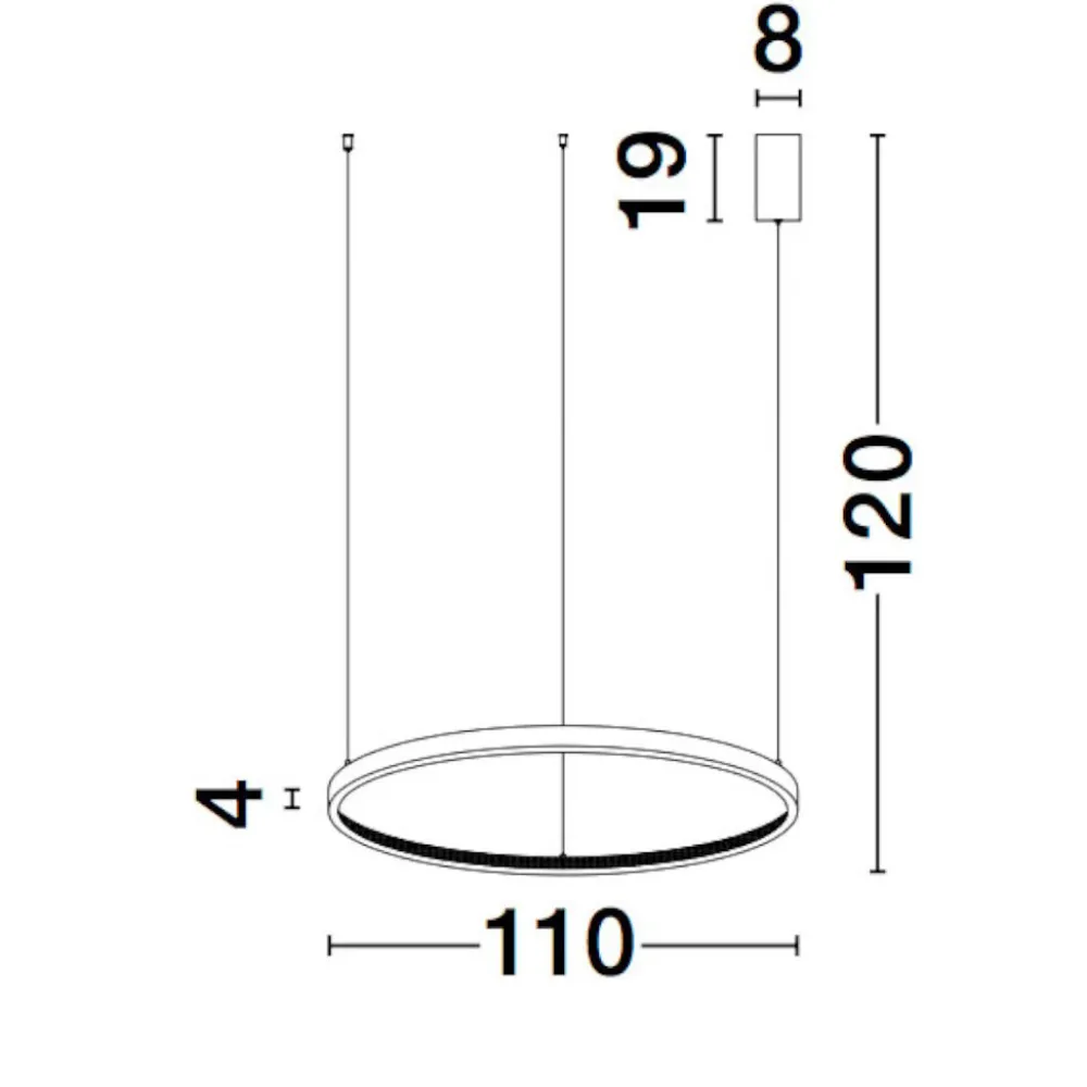 Lampadari Moderni-Selezionato da Mazzolaluce Grande lampadario nero ad anello con cristalli led 3000k 100cm