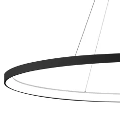 Lampadari Moderni-Vivida International Grande lampadario ovale nero led 80w 3000k 4000k vivida lifering-o