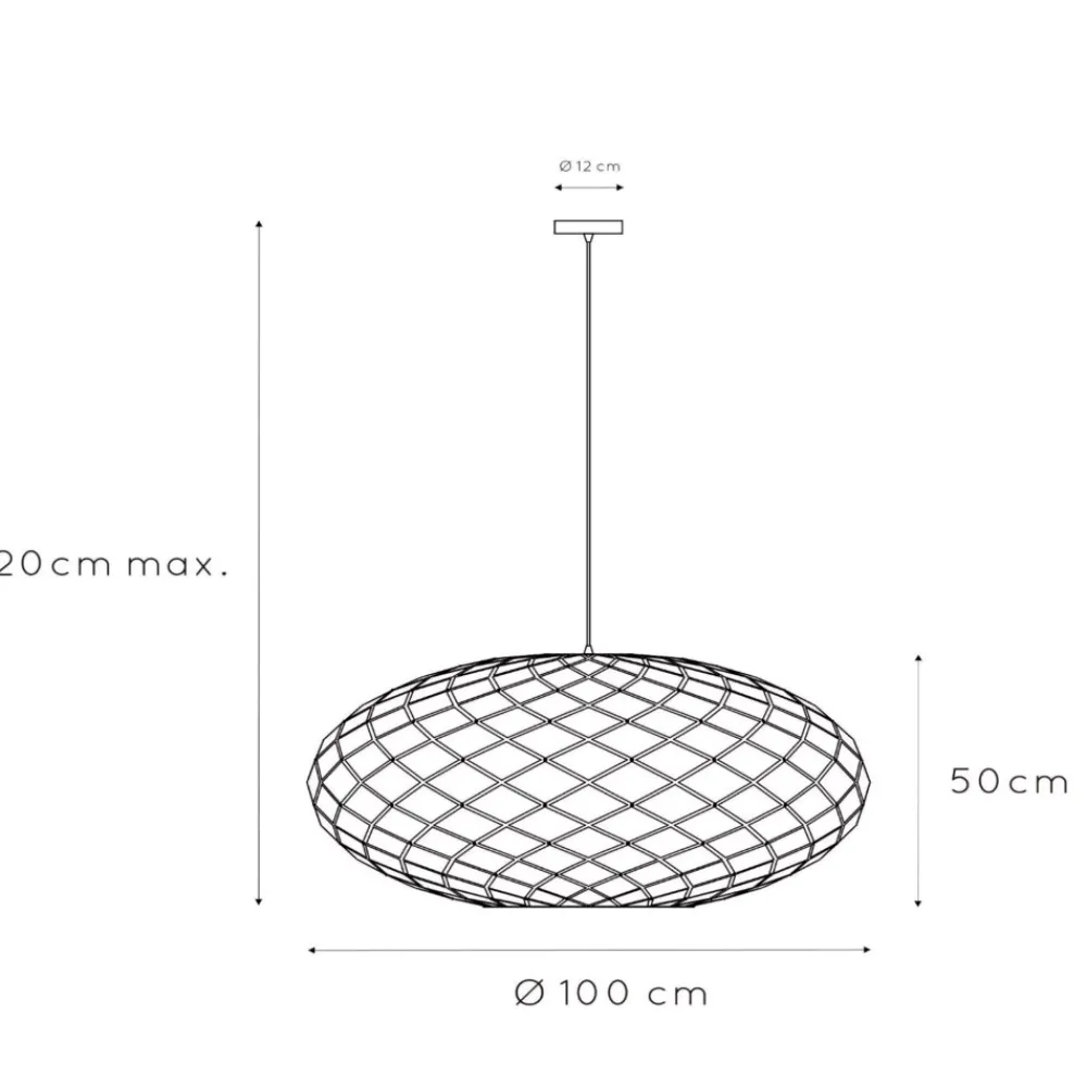 Lampadari Moderni-Selezionato da Mazzolaluce Grande lampadario per salone intreccio gabbia metallo oro 100 cm