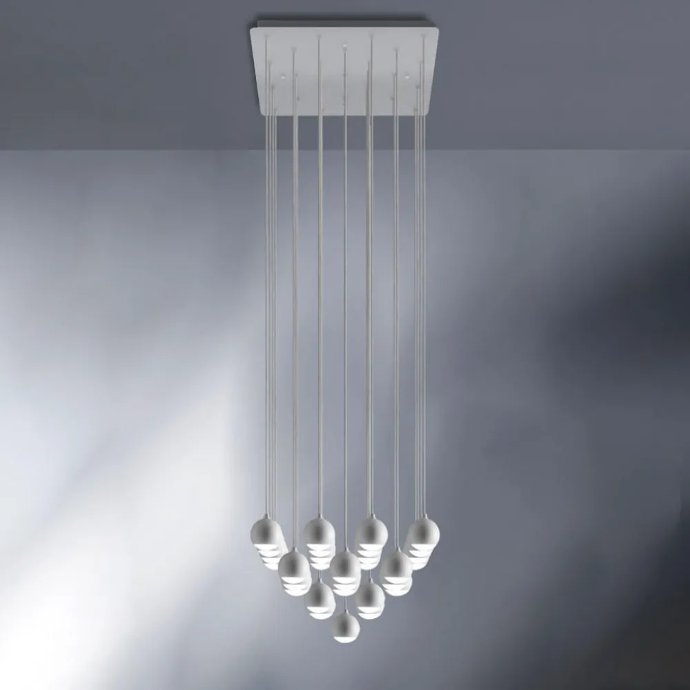 Lampadari Moderni-Vivida International Grande lampadario per salotto a cascata led 62w 3000k bianco vivida shallow