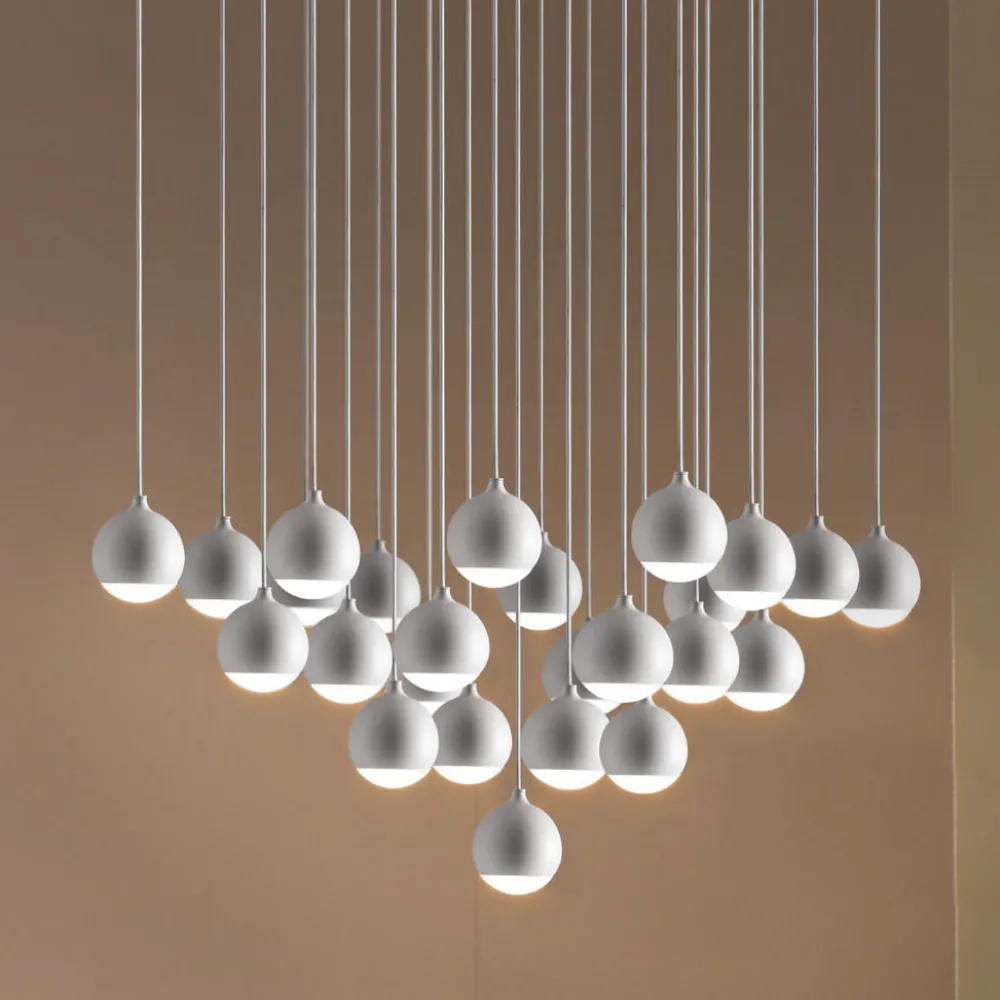 Lampadari Moderni-Vivida International Grande lampadario per salotto a cascata led 62w 3000k bianco vivida shallow
