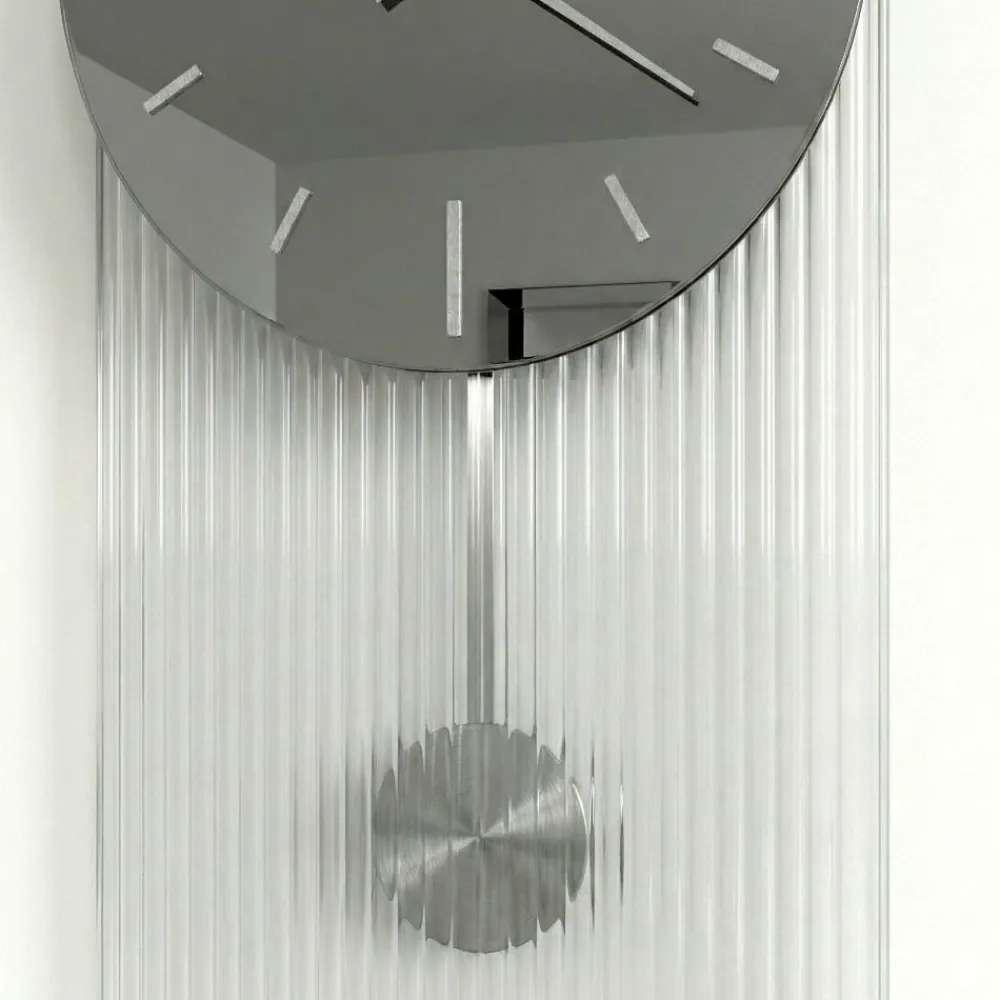 Orologi Da Parete Moderni-Selezionato da Mazzolaluce Grande orologio a pendolo 60x100 in vetro specchio design moderno
