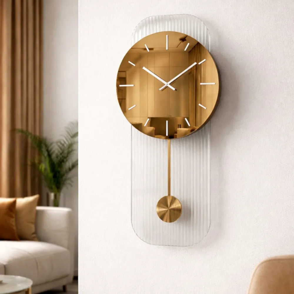 Orologi Da Parete Moderni-Selezionato da Mazzolaluce Grande orologio a pendolo 60x100 specchio bronzo design moderno