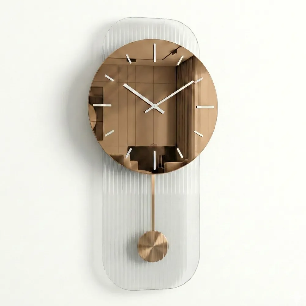 Orologi Da Parete Moderni-Selezionato da Mazzolaluce Grande orologio a pendolo 60x100 specchio bronzo design moderno