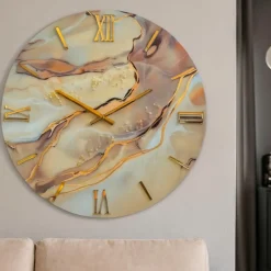 Orologi Da Parete Moderni-Selezionato da Mazzolaluce Grande orologio 100cm da parete moderno oro luxy per soggiorno