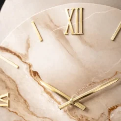 Orologi Da Parete Moderni-Selezionato da Mazzolaluce Grande orologio 80cm effetto marmo rotondo numeri romani dettagli foglia oro