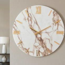 Orologi Da Parete Moderni-Selezionato da Mazzolaluce Grande orologio 80cm marmy per parete tondo moderno dettagli in oro