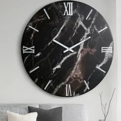 Orologi Da Parete Moderni-Selezionato da Mazzolaluce Grande orologio 80cm nero da parete polvere di luna moderno