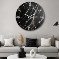 Orologi Da Parete Moderni-Selezionato da Mazzolaluce Grande orologio 80cm nero da parete polvere di luna moderno