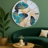 Orologi Da Parete Moderni-Selezionato da Mazzolaluce Grande orologio 80cm particolare da parete floreal verde oro