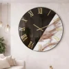 Orologi Da Parete Moderni-Selezionato da Mazzolaluce Grande orologio 80 cm rotondo specchiato bronzo effetto marmo marrone