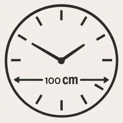 Orologi Da Parete Moderni-Selezionato da Mazzolaluce Grande orologio 100cm tondo da muro nero chiaro con cristalli moderno